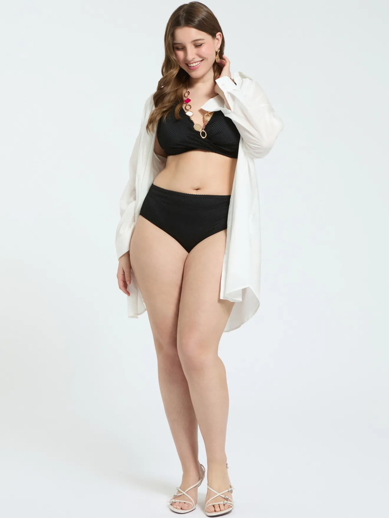 Bikini a rete con scollo incrociato