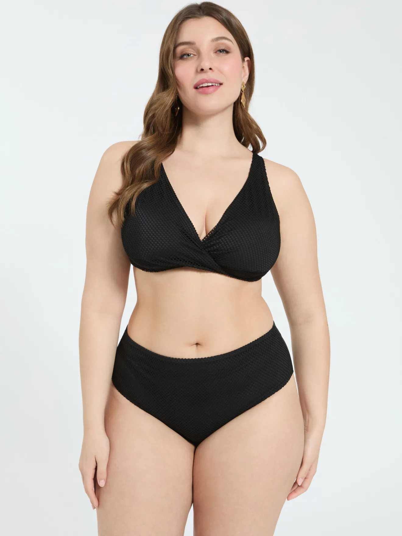 Bikini a rete con scollo incrociato