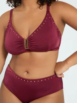 Bikini con borchiette e motivo cut out