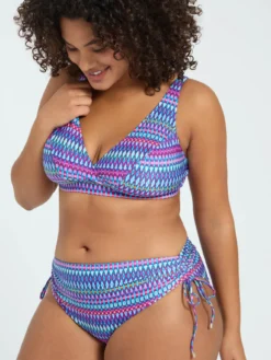 Bikini con stampa multicolor e laccetti