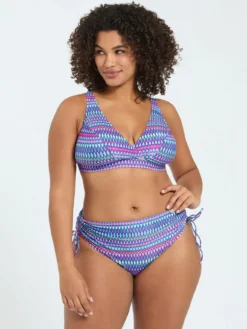 Bikini con stampa multicolor e laccetti