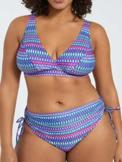 Bikini con stampa multicolor e laccetti