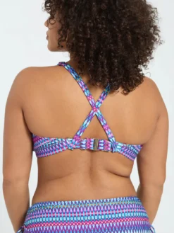 Bikini con stampa multicolor e laccetti