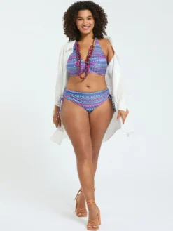 Bikini con stampa multicolor e laccetti