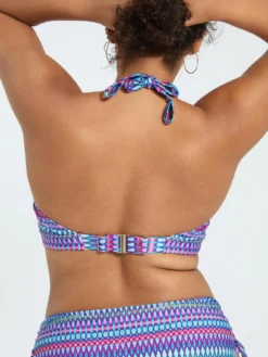 Bikini con stampa multicolor e laccetti