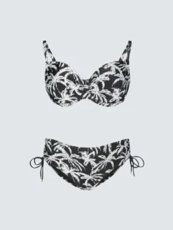 Bikini con stampa tropicale e laccetti