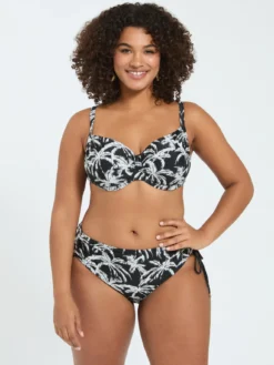 Bikini con stampa tropicale e laccetti