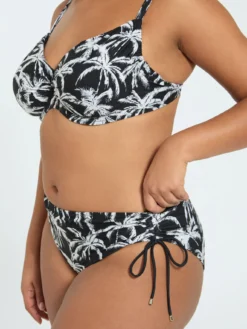 Bikini con stampa tropicale e laccetti