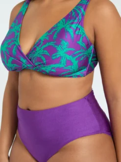 Bikini con stampa tropicale e fascia in vita