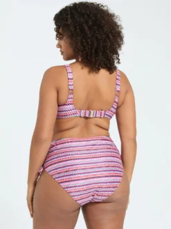 Bikini due pezzi con stampa multicolor e laccetti