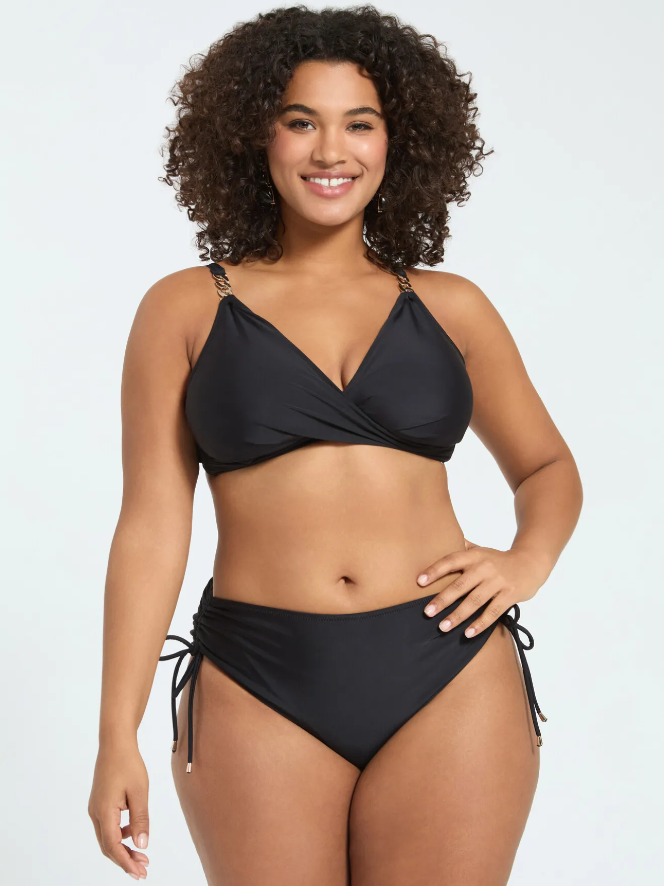 Bikini incrociato con dettaglio gioiello
