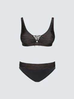 Bikini zebrato con allacciatura frontale