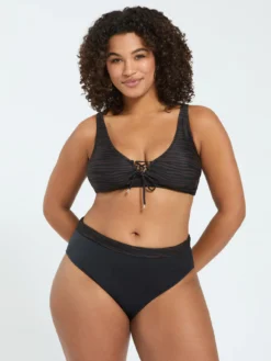 Bikini zebrato con allacciatura frontale