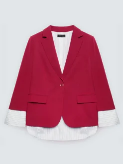 Blazer con polsino effetto camicia staccabile