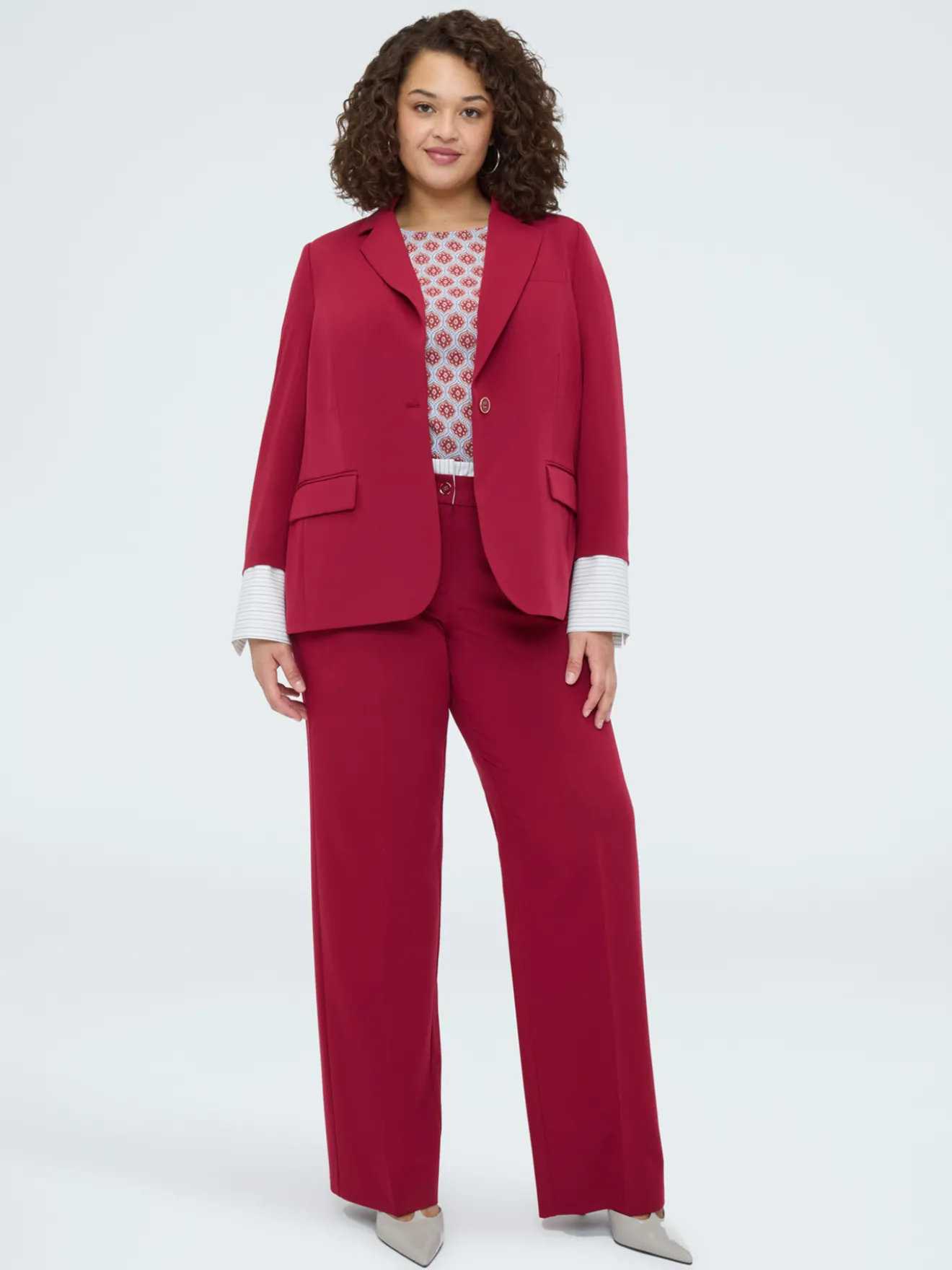 Blazer con polsino effetto camicia staccabile