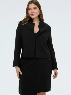 Blazer cropped in tessuto stretch