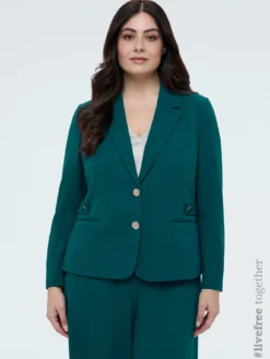 Blazer cropped in tessuto stretch