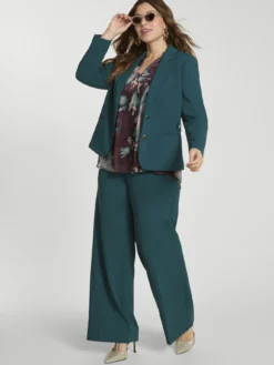 Blazer cropped in tessuto stretch