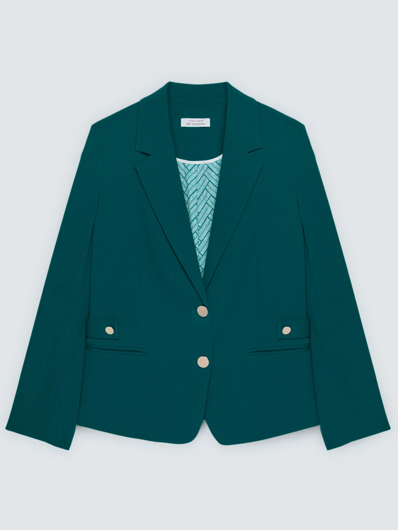 Blazer cropped in tessuto stretch