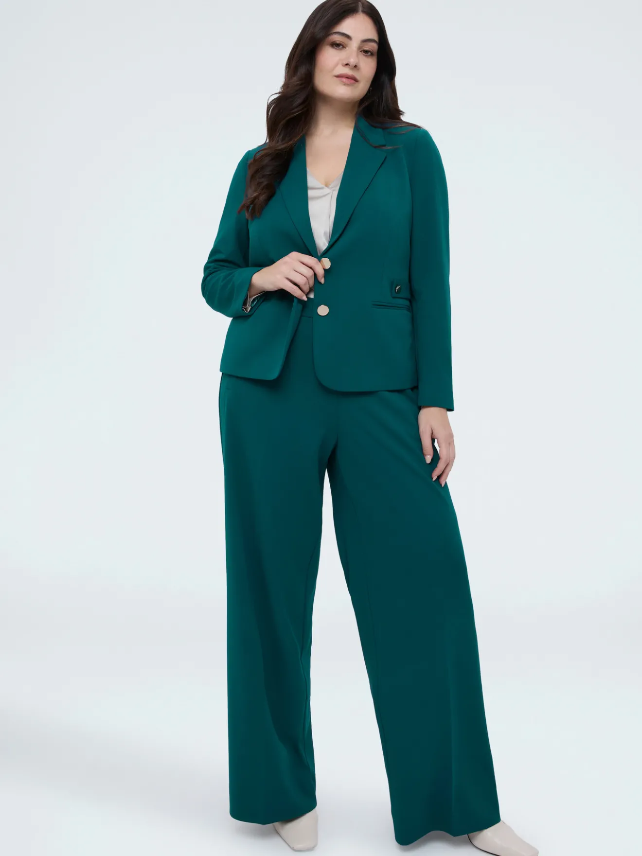 Blazer cropped in tessuto stretch