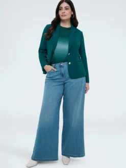 Blazer cropped in tessuto stretch