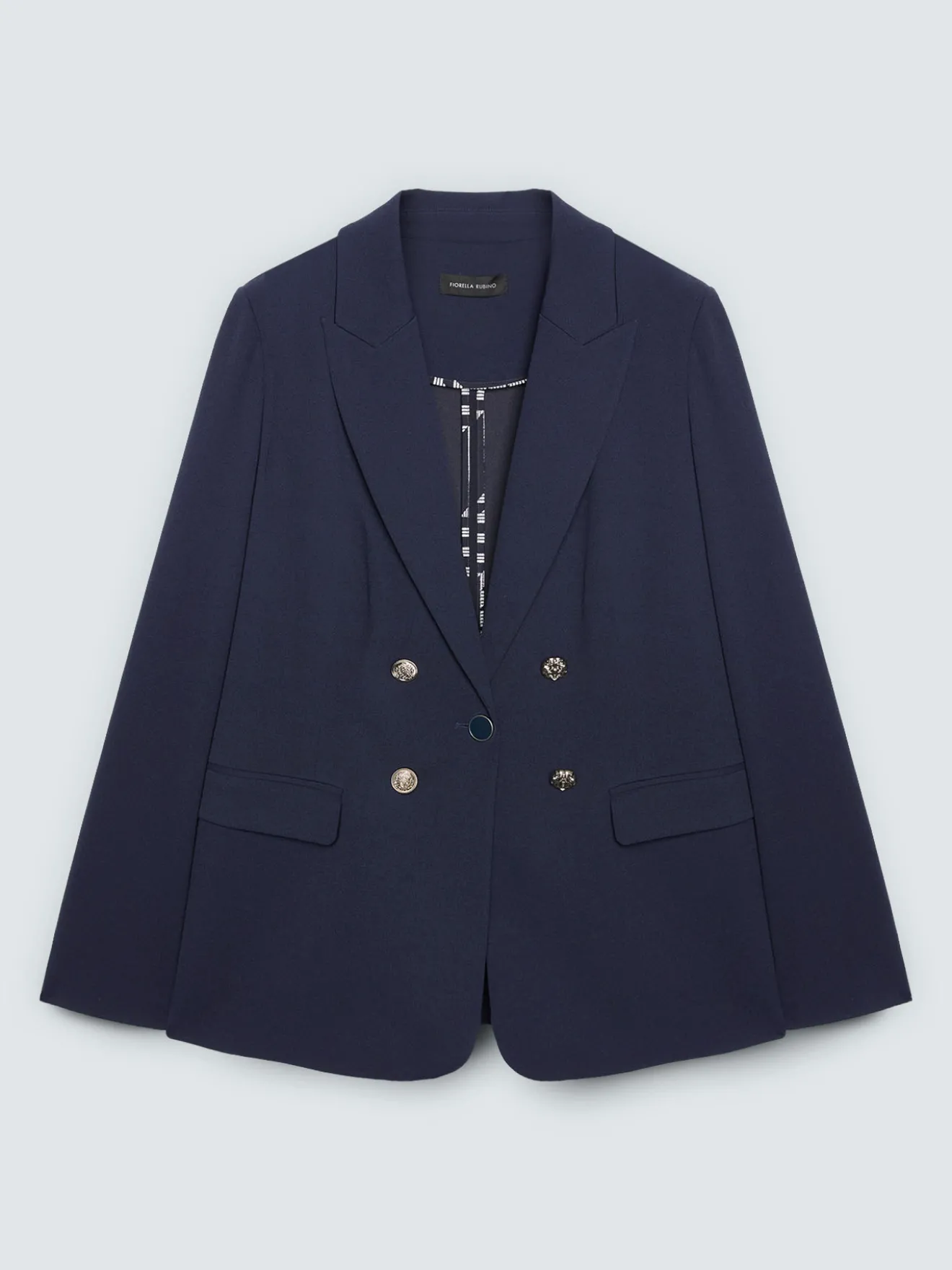 Blazer effetto doppiopetto in tessuto stretch
