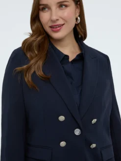Blazer effetto doppiopetto in tessuto stretch