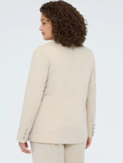 Blazer effetto gessato con bottoni gioiello