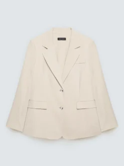 Blazer effetto gessato con bottoni gioiello