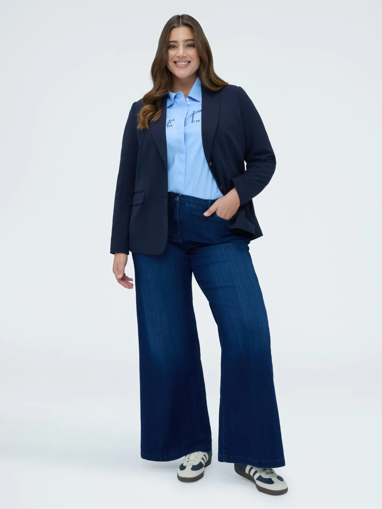 Blazer fitted in tessuto stretch