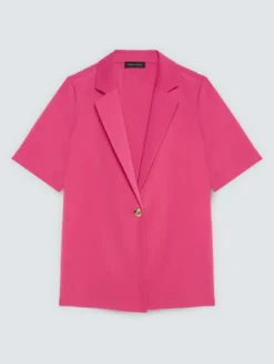 Blazer fluido con bottone gioiello