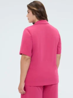 Blazer fluido con bottone gioiello
