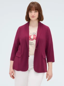 Blazer in jersey con maniche a tre quarti