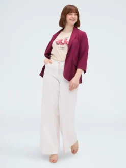 Blazer in jersey con maniche a tre quarti