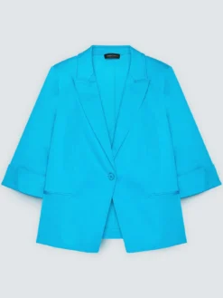 Blazer in misto cotone con risvolti