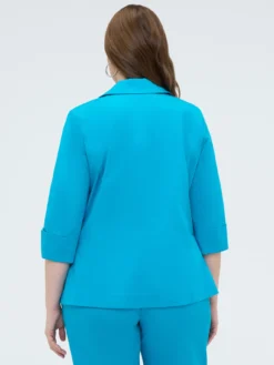 Blazer in misto cotone con risvolti