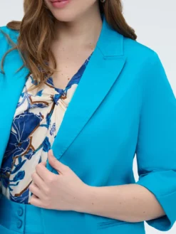 Blazer in misto cotone con risvolti