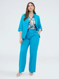 Blazer in misto cotone con risvolti