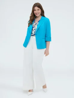 Blazer in misto cotone con risvolti