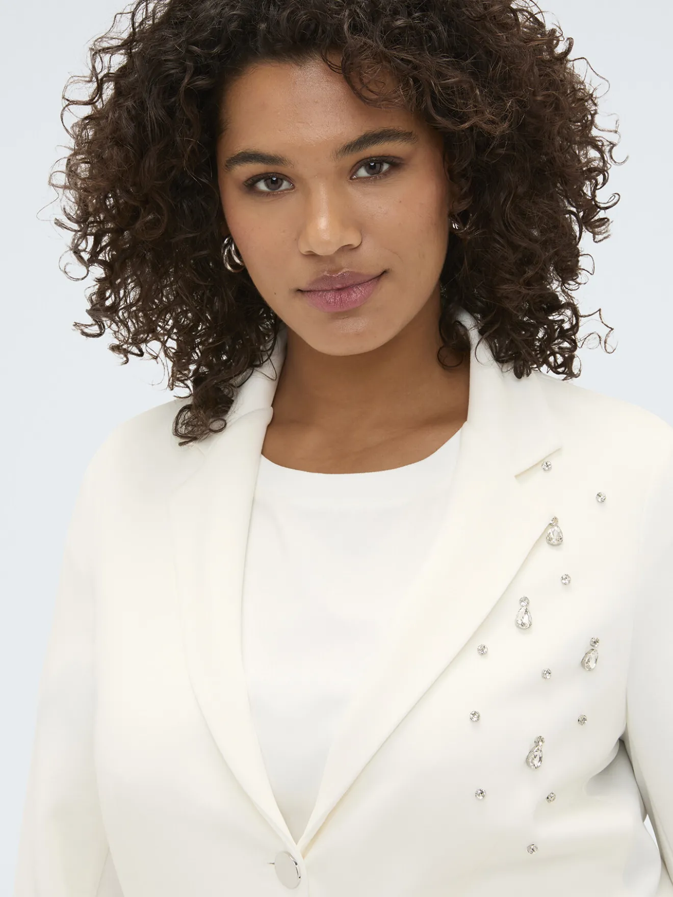 Blazer in scuba con applicazioni crystal