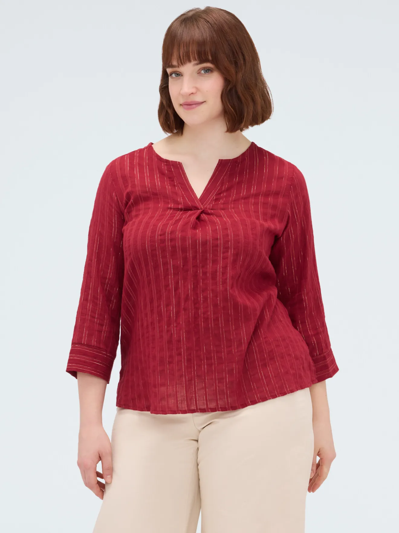 Blusa a righe in cotone