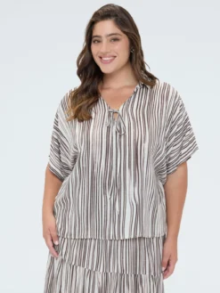 Blusa a righe in viscosa