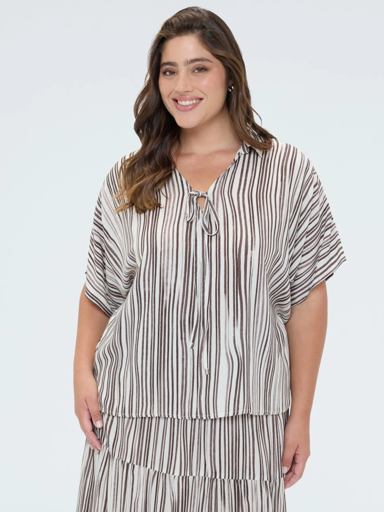Blusa a righe in viscosa