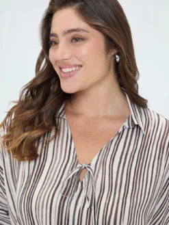Blusa a righe in viscosa
