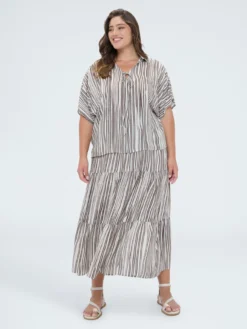 Blusa a righe in viscosa