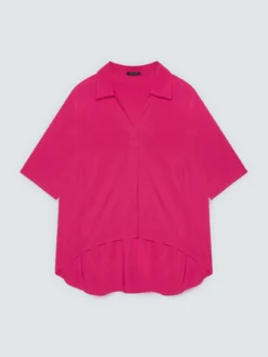 Blusa boxy con collo polo