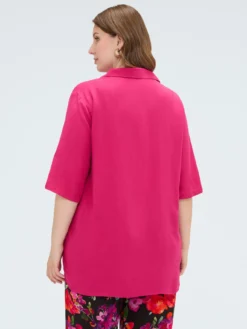 Blusa boxy con collo polo