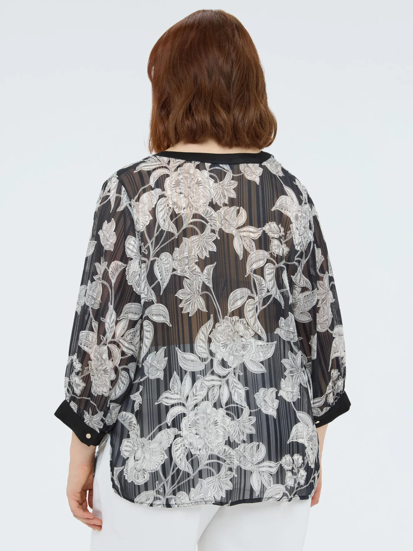 Blusa in creponne con stampa floreale