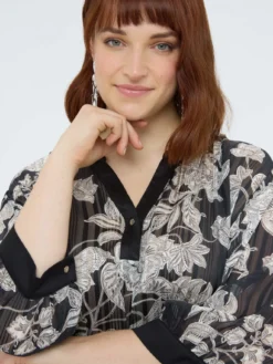 Blusa in creponne con stampa floreale