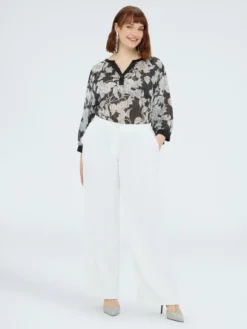 Blusa in creponne con stampa floreale